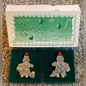 Longaberger Tie On Ornaments
Roger & Ginger pewter ornaments